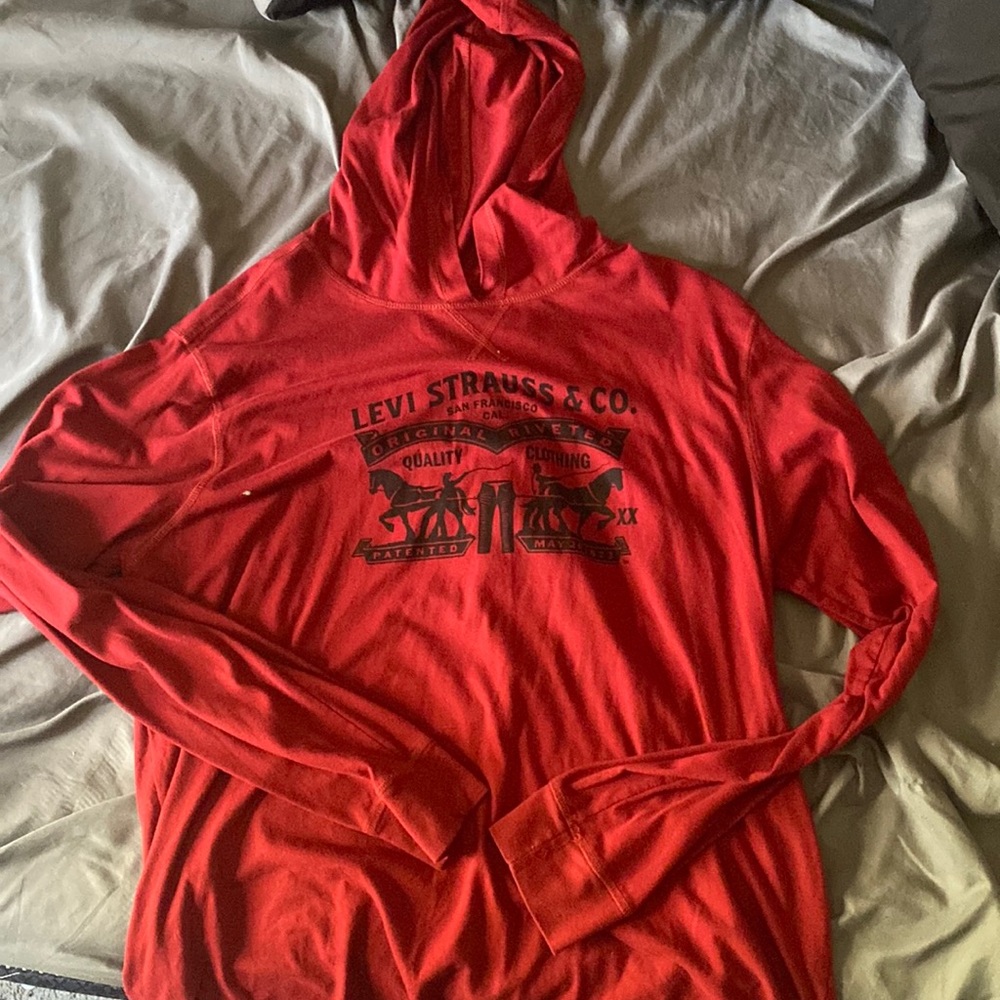 Mens Levi Red Hoodie